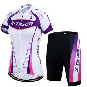 WOMEN’S CYCLING SUIT – “X-PRO” – WHITE & PURPLE