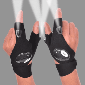 LED Ficklampa Vattentäta Fingerlösa Handskar