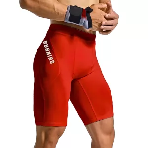 Herrarnas träningsshorts med kompression - Röd, S