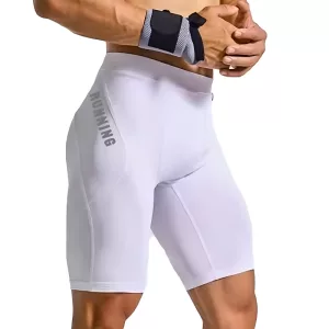Herrarnas träningsshorts med kompression - Vit, S